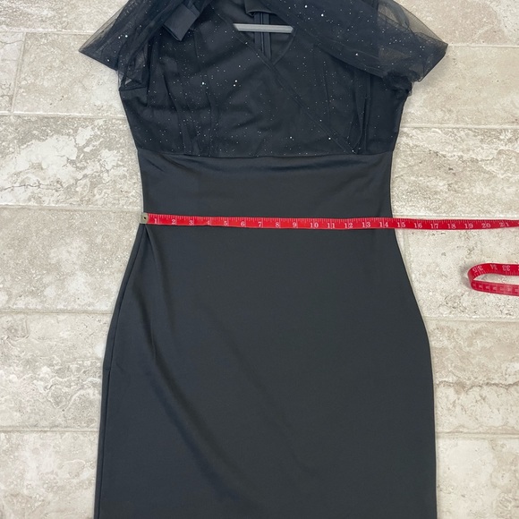 Anysense Sexy V-Neck Mesh Long Sleeve Solid Color Sequin Bodycon Dress | NWOT - Picture 8 of 9